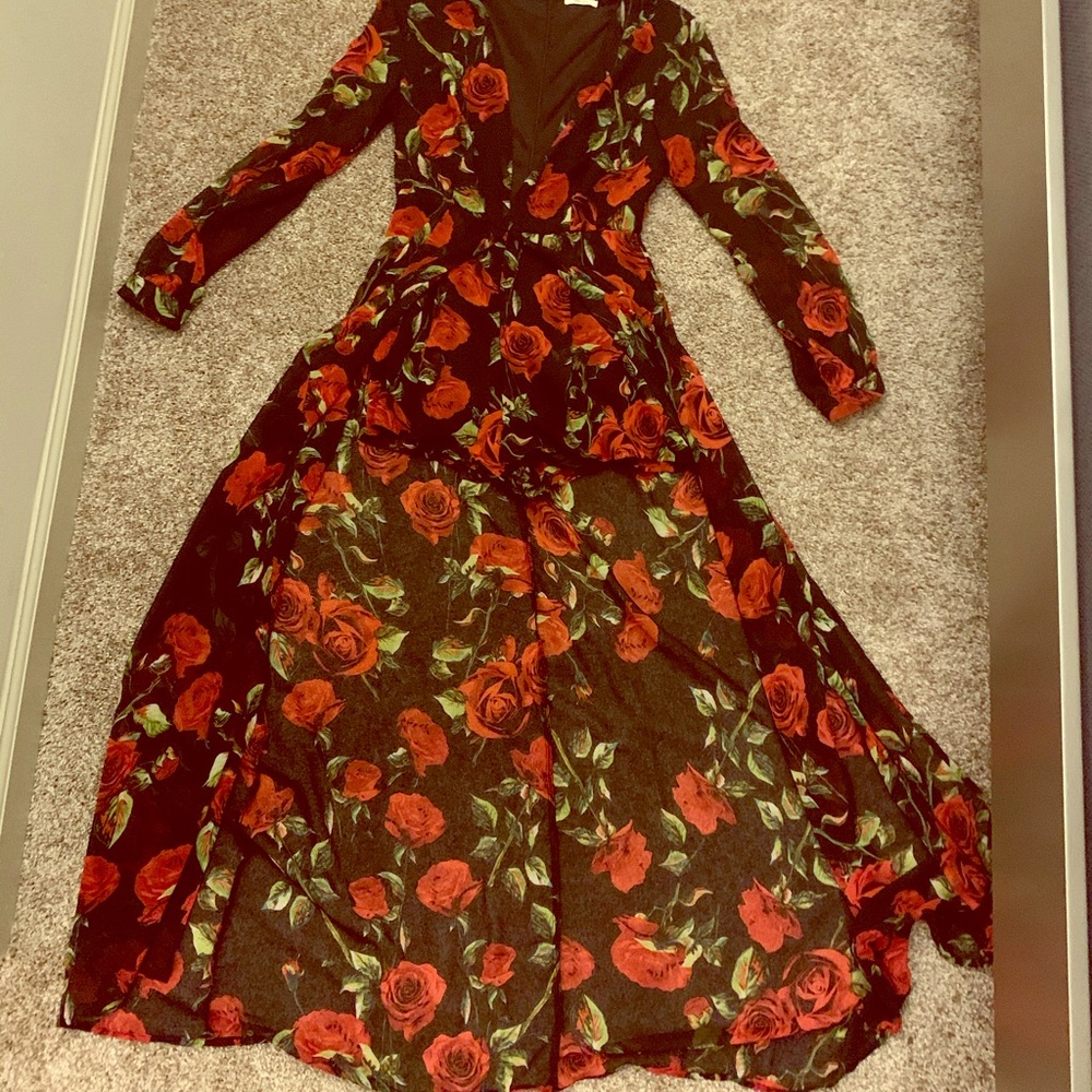 High-low jumpsuit shorts.